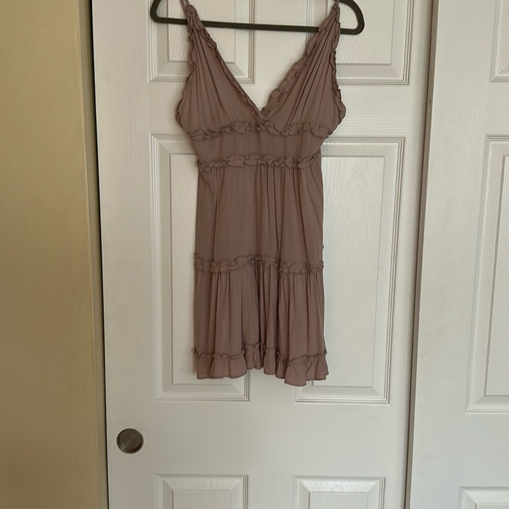 Elegant Mauve Ruffle Dress